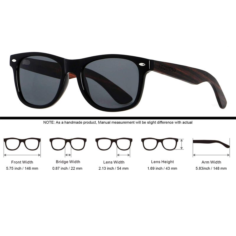 ANDWOOD Wood Sunglasses Polarized for Men Women Uv Protection Wooden Bamboo Frame Mirrored Sun Glasses - Image 5